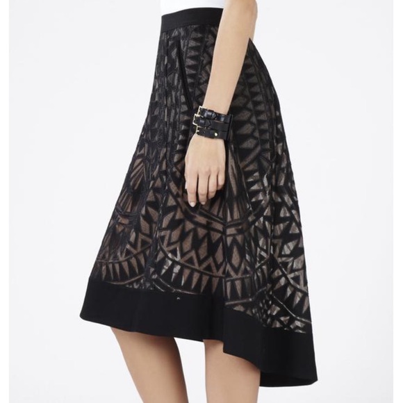 Black Keary Burnout Lace Skirt - Picture 3 of 5